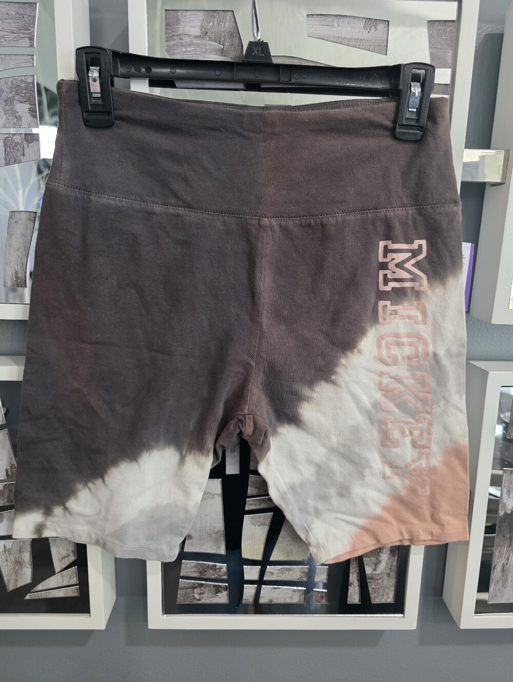 Disney Tie-Dye High-Waist Bike Shorts - Brown/White/Pink